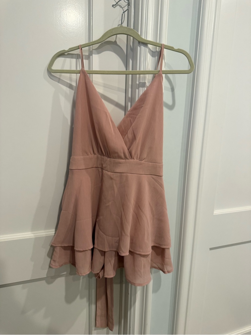 Altar'd State Dusty Rose Spaghetti Strap Ruffled Dress